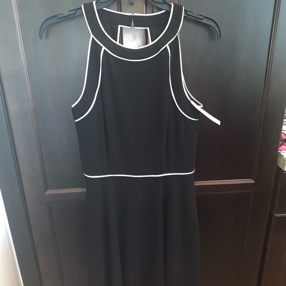 White House Black Market Piped Fit-and-Flare Dress